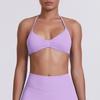 European and American Style Thin Strap Beauty Back Halter Sports Bra for Women, Pilates Yoga Tank Top, Seamless Fitness Underwear Camisole