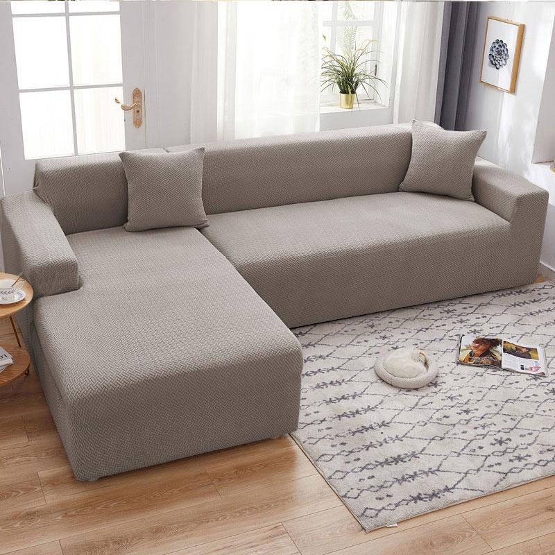 Sofabezug für Wohnzimmer, dicker, elastischer Jacquard-All-Inclusive-Couchbezug, Stretch-L-förmige Ecksofa-Schonbezüge, 1/2/3/4-Sitzer