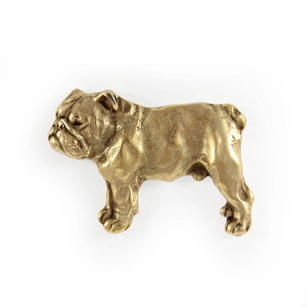 Bulldog, English Bulldog, British Bulldog I - Dog Brooch In Decorative Box, Elegant Gold-plated Pin, Art-Dog Brand Jacket Pin
