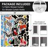 Bohemian Pop Art Shower Curtain Waterproof Bathroom Decor Unique Surreal Graffiti Print Artistic Home Accent Novelty Curtains fo