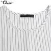 Celmia Tavaszi nyár női divat csíkos pamut tankos maxi ruha Ujjatlan O nyakú redős alkalmi laza hosszú ruhák nagy méretű Kleid