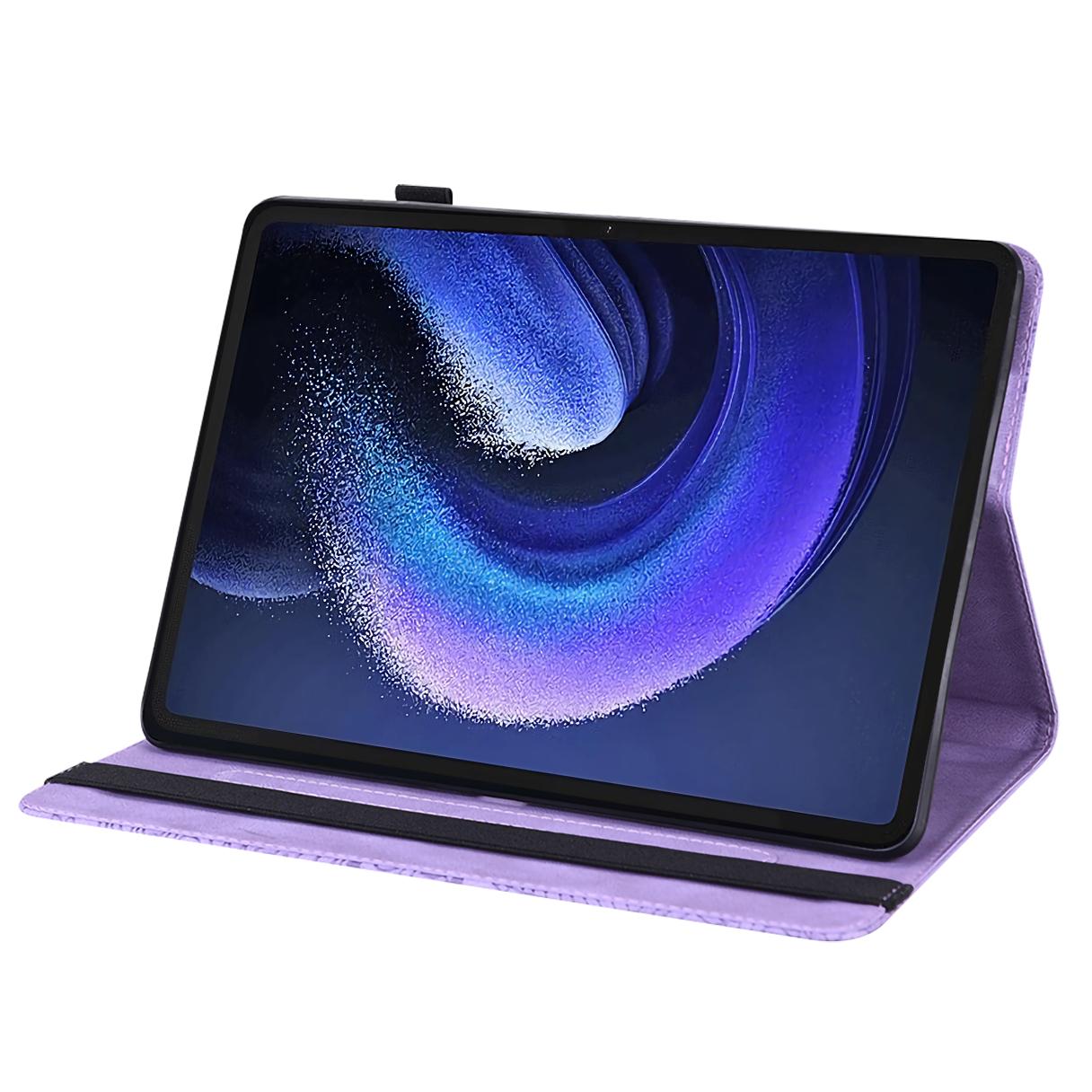 

For Xiaomi Pad 6 Imprinting Pattern Cover Stand Card Holder PU Leather Tablet Case Green