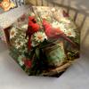 Flower Bird  Pattern, Automatic Folding Umbrella, Portable and Foldable Design, 8 Ribs, a Christmas or Birthday Gift.