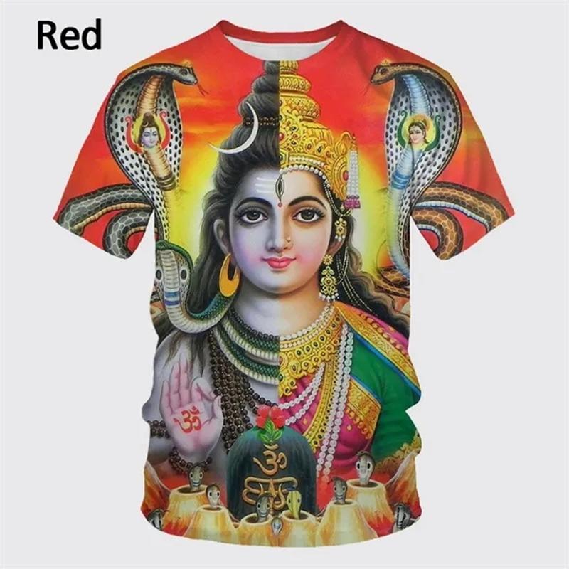 3D printed T-shirts designed by Indian gods for men and women, round neck short sleeved T-shirts, cool summer casual T-shirts, latest fashion