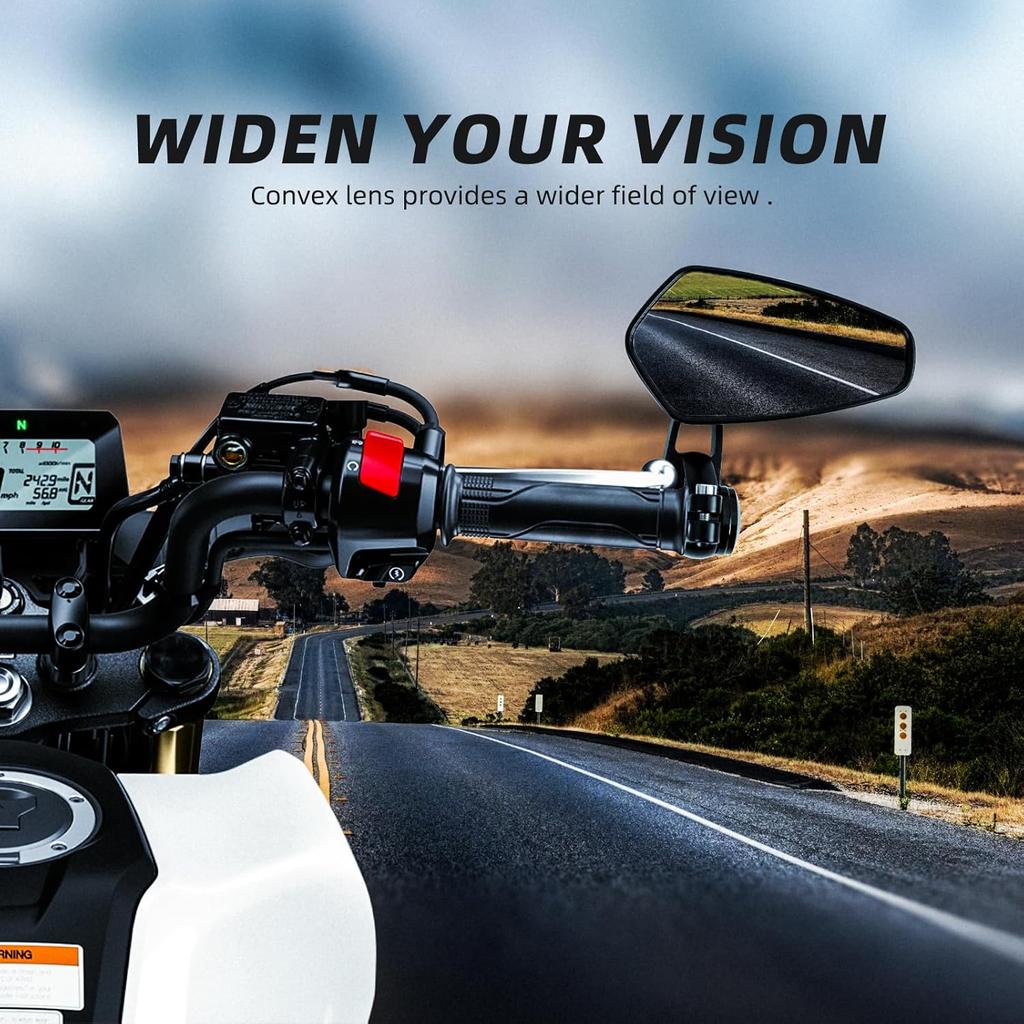 Motorcycle Mirrors For Handlebars, 7/8" Bar End Mirrors Include Mirror Plugs Compatible With Honda Grom MSX125 Z650 Z125 Pro Z750 Z800 MT-07 MT-03