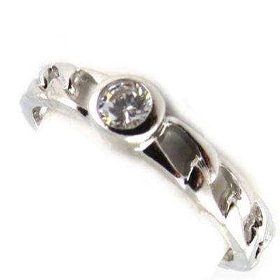 White 'Unique' Silver Ring