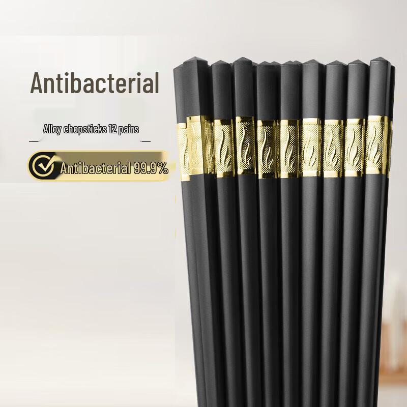 

HUIHUADU Antibacterial Plastic Chopsticks Set, 12 Pairs