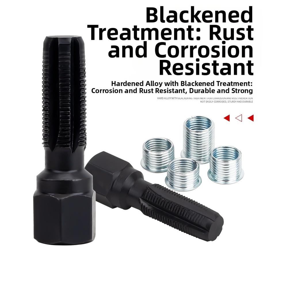 Black Oxide Treatment Re-thread Tap Spark-Plug Repair Tool Steel Thread Repair