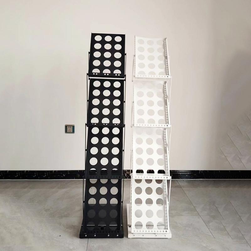 Portable Brochure Holder With Sturdy Iron Construction Quick Setups For Trade Shows And Conferences