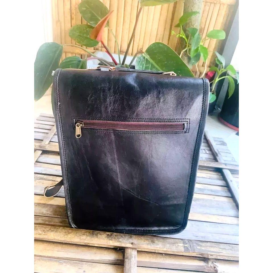 Goat Leather messenger laptop computer case shoulder bag  (Free Leather Diary Brown Size - 10 x 7 in)