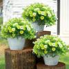 10pcs Artificial Daisies Flowers Outdoor Fake Plastic Plants UV Resistant Faux Greenery Shrubs Greenery for Hanging Planters