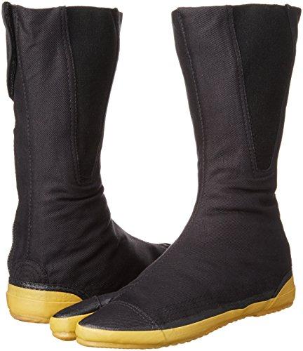 Moonstar Tabi Socks with Zipper, 2E, Men's and Women's, Easy Tabi, Black, Size 24cm