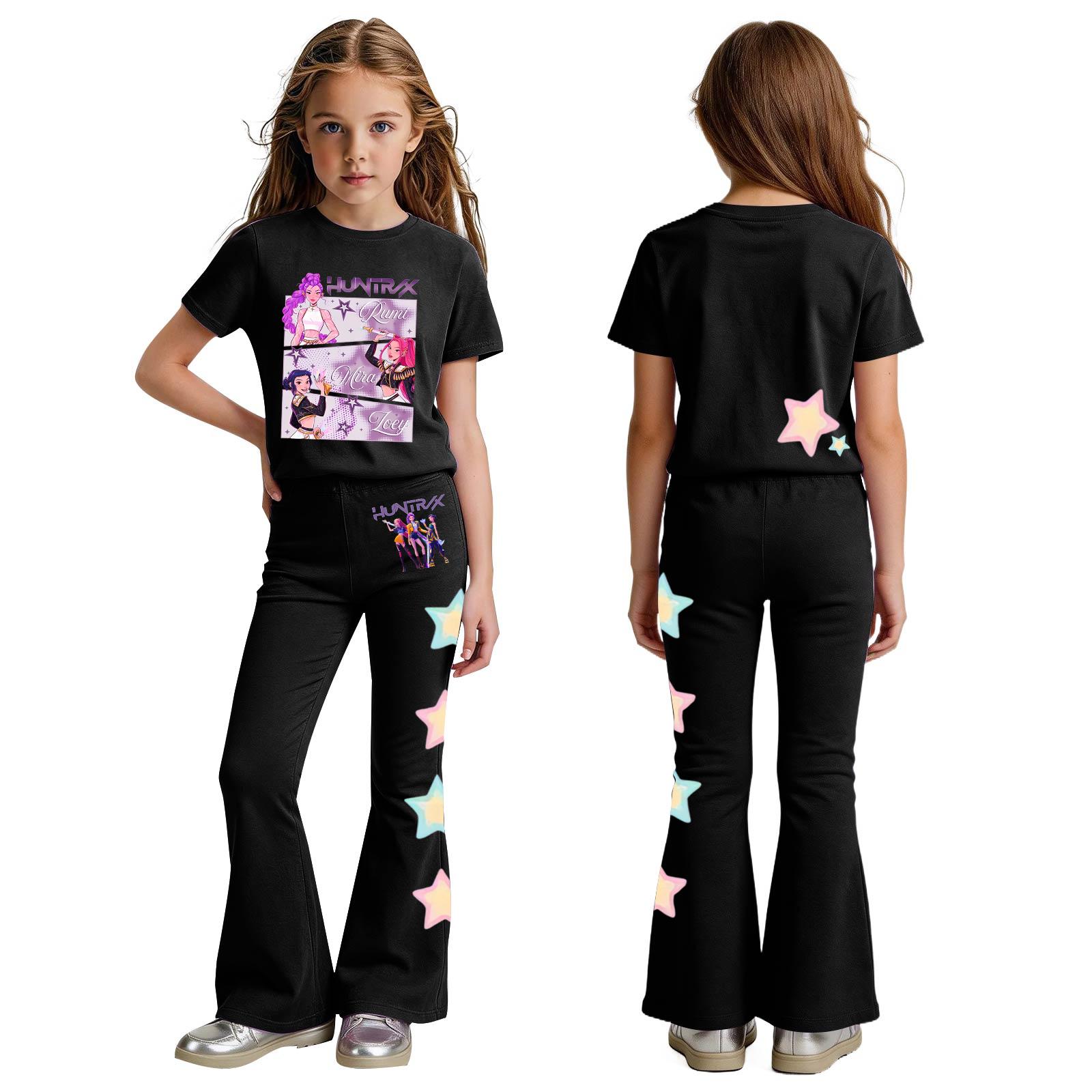 

Комплект одежды для новорожденных девочек и мальчиков, свободная футболка с принтом и штаны 100 чёрный