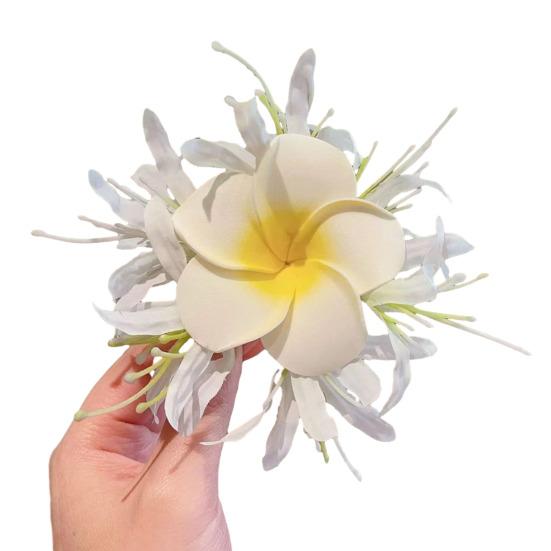 

Large Artificial Flower Hair Clip Women Non-Slip Side Hair Clamp Decorative Floral Hairpin Vacation Weddings Party Hair Accessories белый