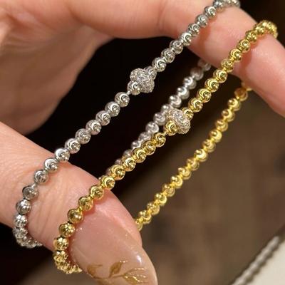 Leichter Luxus Retro Design Eingelegt Voll Diamanten Runde Perlen Armband Mode Und High-End Charms Mehrlagige Armbänder Party Schmuck