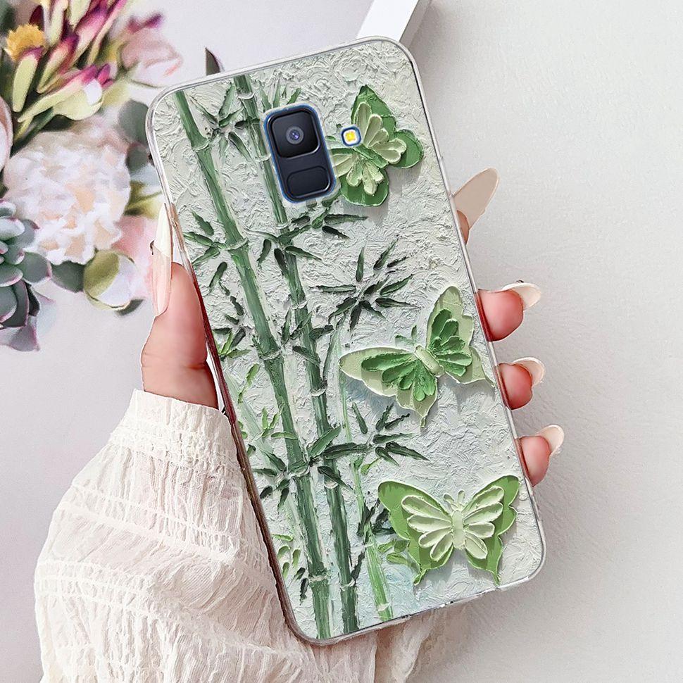 For Samsung Galaxy A6 2018 Case Luxury Painted Cover Soft Silicone Phone Case For Samsung A 6 A6 GalaxyA6 2018 Back Cover Coque