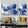 Floral Botanical Canvas Print Abstract Blue Flower Plant Poster Nordic Style Wall Art Painting Scandinavian Decoration Picture