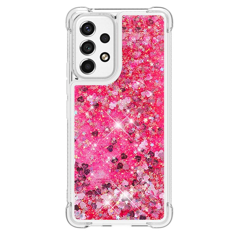 Glitter Liquid Sequins Quicksand Phone Case For Samsung Galaxy A53 A13 A23 A33 A73 5G A03s Case Cartoon Animal Shockproof Cover