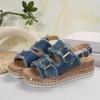 Pantoufles en jean mode Chaussures femme Antidérapantes Confortables Pantoufles d'été Claquettes Chaussures décontractées d'extérieur Plage Sandales pour femme Talons hauts