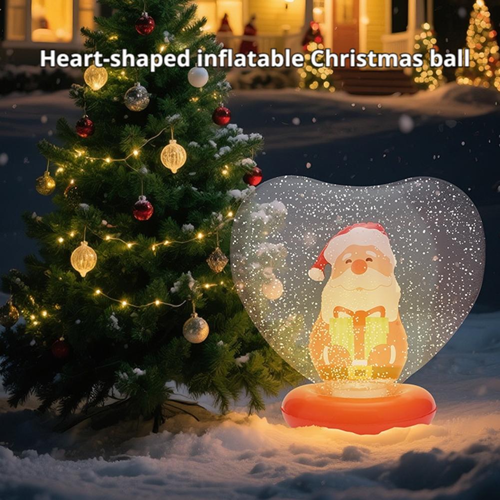 PVC Inflatable Christmas Ball With Light Santa Claus Snowman Christmas Tree Giant Big Large Christmas Balls Ornament Xmas Decora