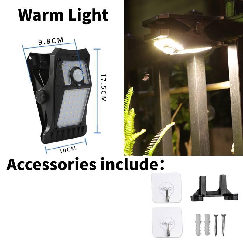 Clip Light Solar Outdoor Courtyard Motion Sensing Lights Weatherproof Camping