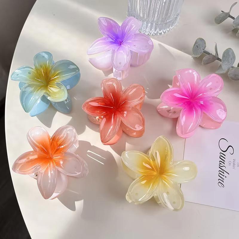 2pcs New Egg Flower Hair Clip For Vacation, Hawaiian Beach Clip, Bohemian Hair Clip For Girls