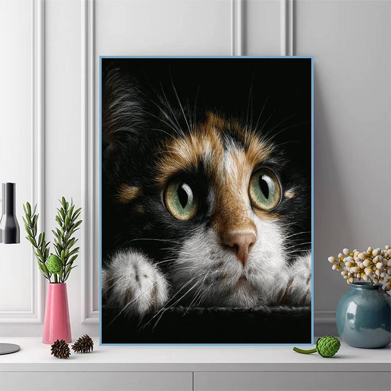 Calico cat Pattern 3pcs 100% Round Full Drill 5D DIY Diamond Painting Embroidery Cross Stitch Rhinestone Décor