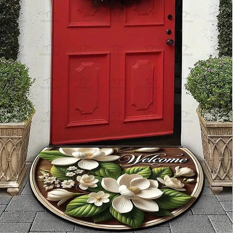 

Богемный полукруглый коврик для пола, стильный входной коврик, прочный, легко моется, нескользящий коврик для двери, декор для прихожей дома 80 x 120CM