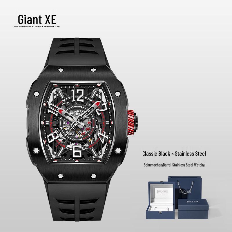 

Мужские автоматические механические водонепроницаемые часы в форме бочки