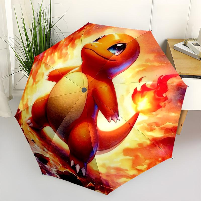 

1pc Charmander Fire Pokémon Umbrella with Plastic Handle,Suitable for All Seasons Home Travel Outdoor UmbrellaFP055