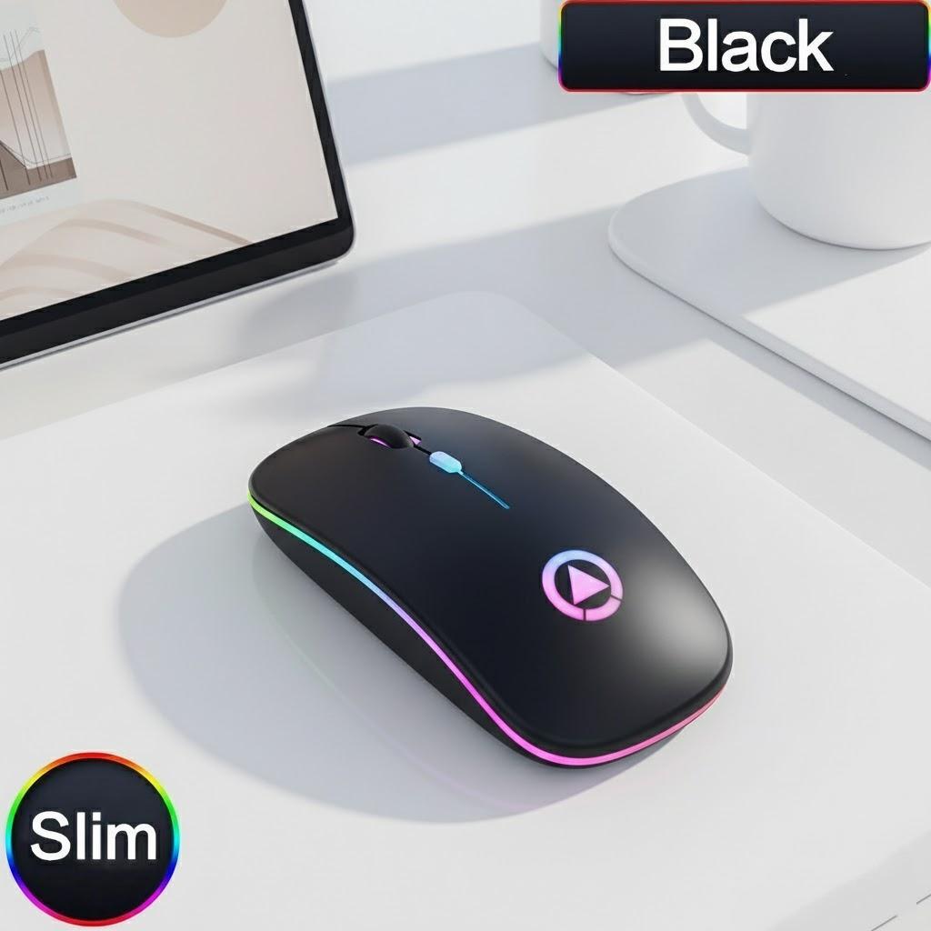 Ultra Thin 2 4G Wireless Mouse Noiseless Portable Optical Multicolor LED for PC Laptop Tablet