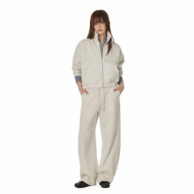 GROUND ZERO Embroidered Stand-Collar Zip-Up Cardigan
