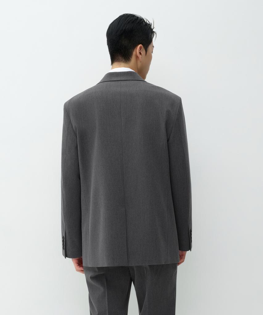Musinsa Standard Oversized Double-Breasted Blazer [Medium Grey]