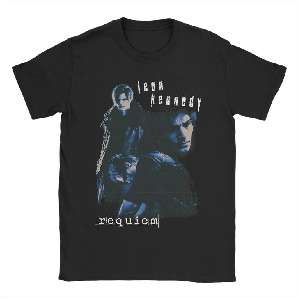 Koszulka Resident Evil Leon & Claire "Requiem", Unisex dla Fanów Gier Streetwear, Bawełniana Koszulka z Krótkim Rękawem