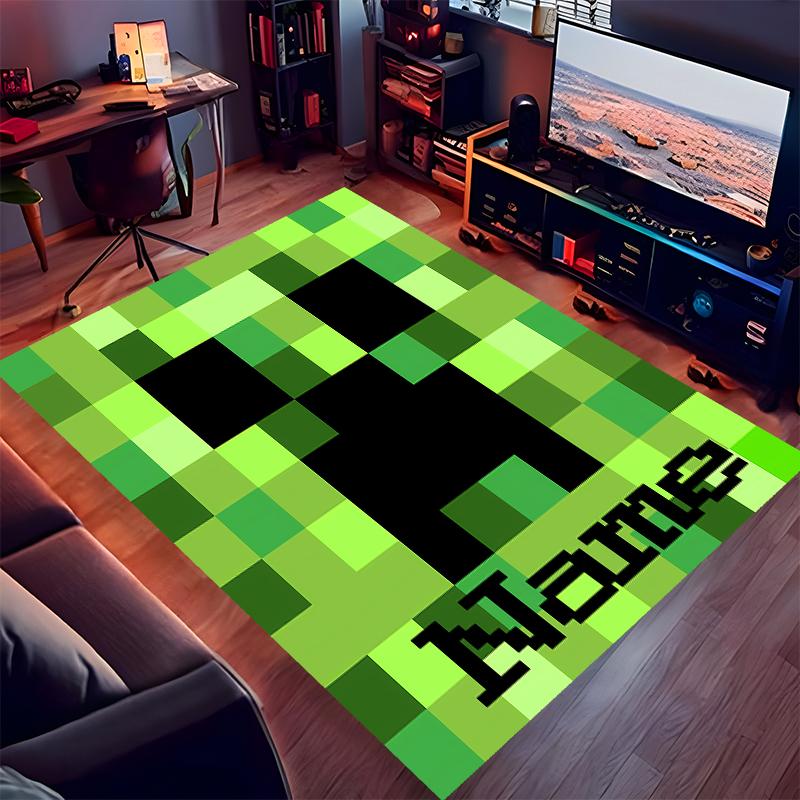 Custom Personalization Game Block Pixel World Print Area Rug - Soft, Washable Non-Slip Indoor Mat,Living Room,Home&Office Decorative Rug