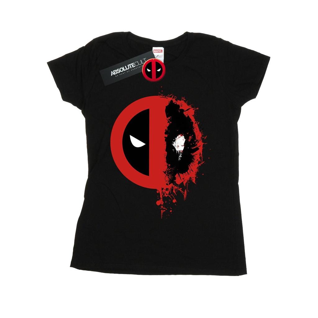 Marvel Damen/Damen Deadpool Split Splat Logo Baumwoll-T-Shirt