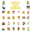 56 Funny Cute Pet Stickers Pack Anthropomorphic Animal Fun Stickers Hand Account Decoration Cute Pet Emoji Stickers