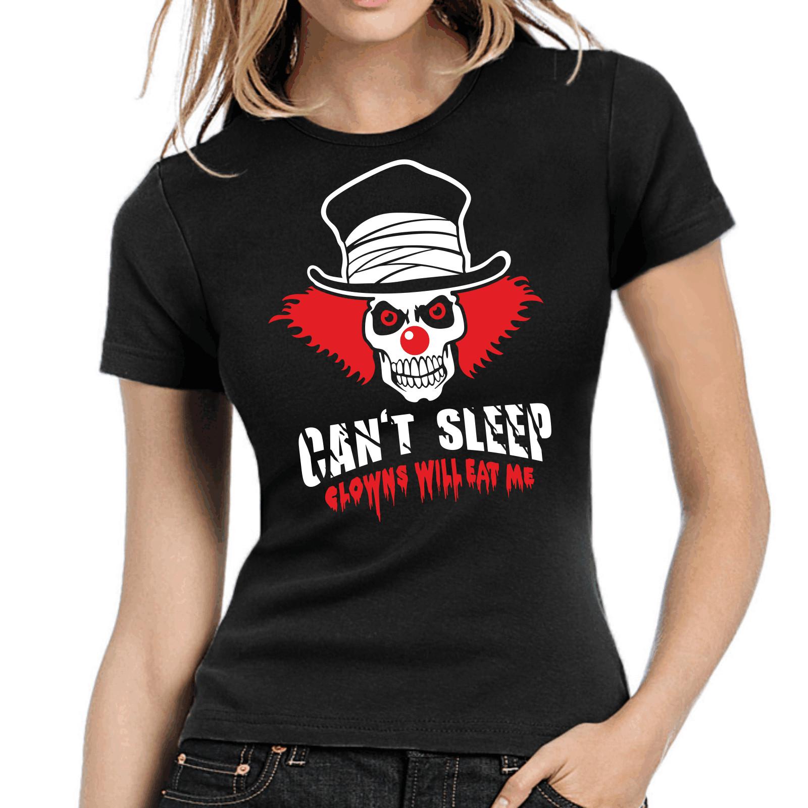 Can t Sleep Clowns Will Eat Me Clown Horror Horror Clown Womens Girlie T-Shirt Mens Womens Tees Top L