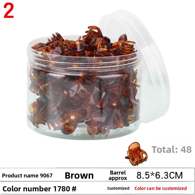 

48 Boxed Small Claw ClipsPlastic Bucket Mini Claw Clip Storage Box Adult Bangs Hairpin 1780#