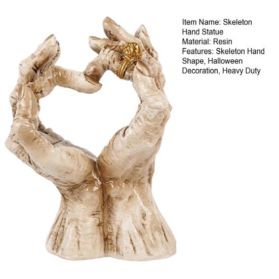 Skeleton Hand Figurine Halloween Gothic Love Heart Gesture Bone Hand