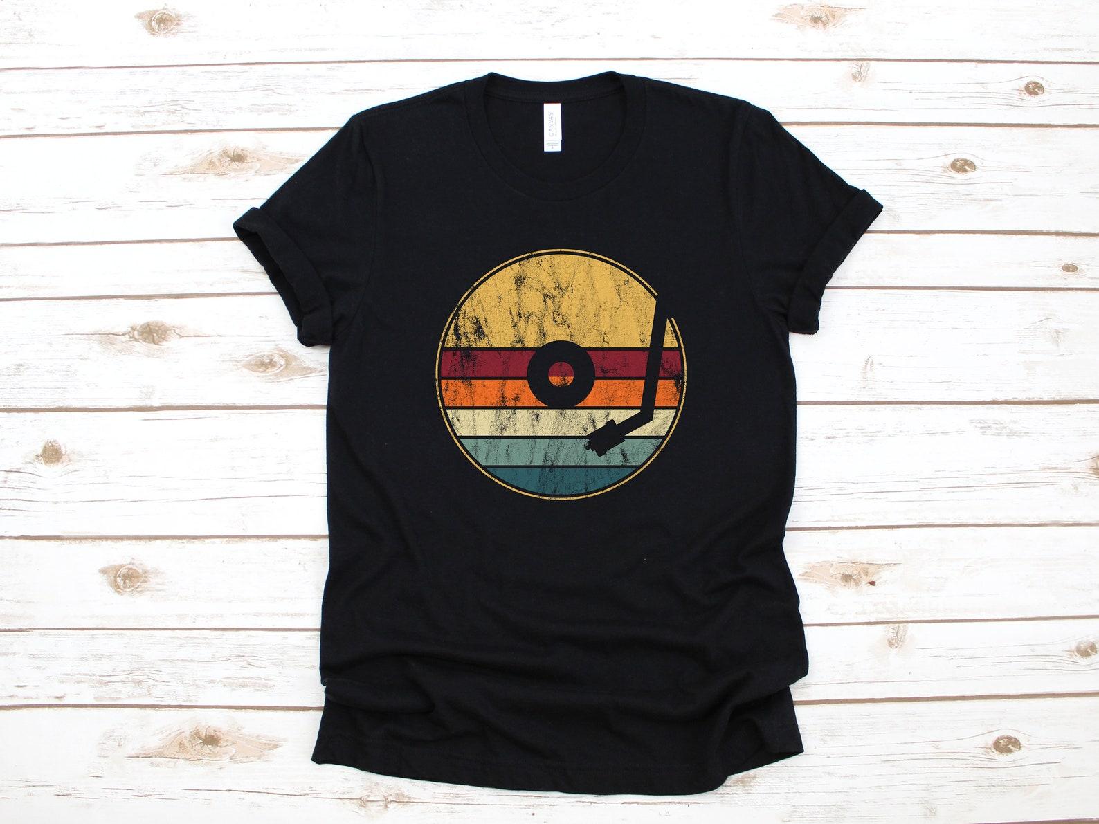 Retro Vinyl Record T-Shirt, Nostalgic Vinyl Record Player Tee, Tank Top, T-shirt, T-shirt,T-shirt, Kids Tee Apparel Gift S