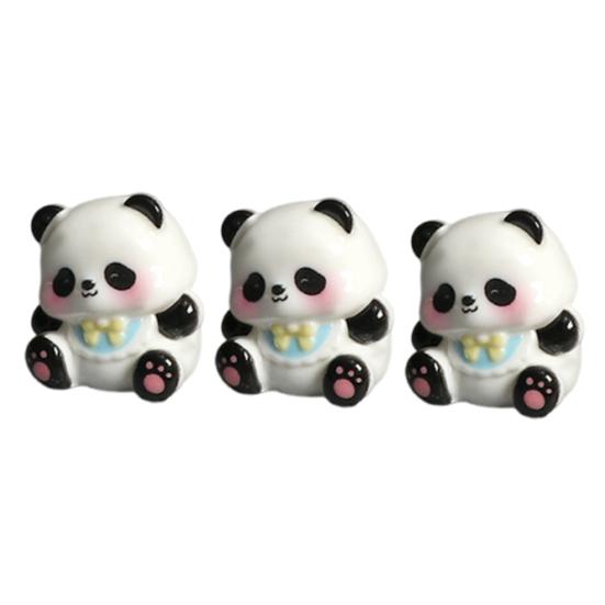 3 Pcs Mini Panda Figurines, Cute Resin Panda Fairy Garden Accessories, Cartoon Tiny Animals Cake Topper for DIY Craft, Aquarium, жёлтый