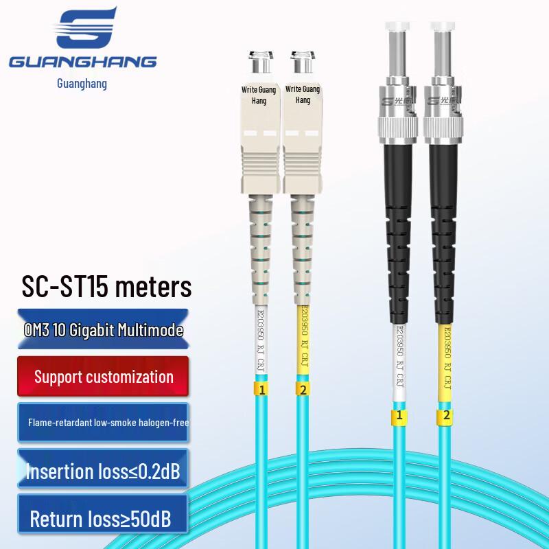 Guanghang OM3/OM4 10 Gigabit Multimode Duplex LSZH Fiber Optic Patch Cable