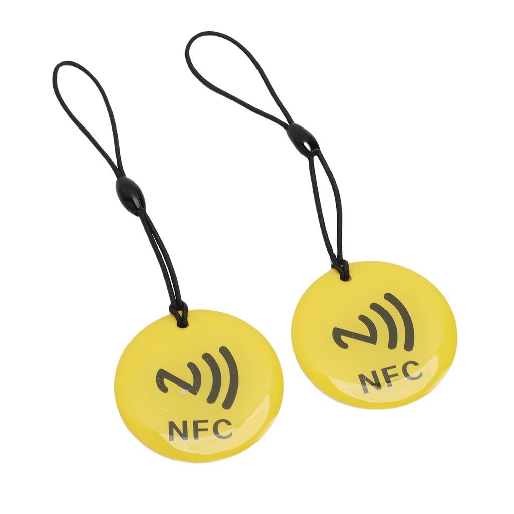 10pcs NFC Tags Keychain 35CM NTAG213 Chip Programmable NFC Fob NFC Card for All NFC Enabled Mobile Phones Devices Yellow