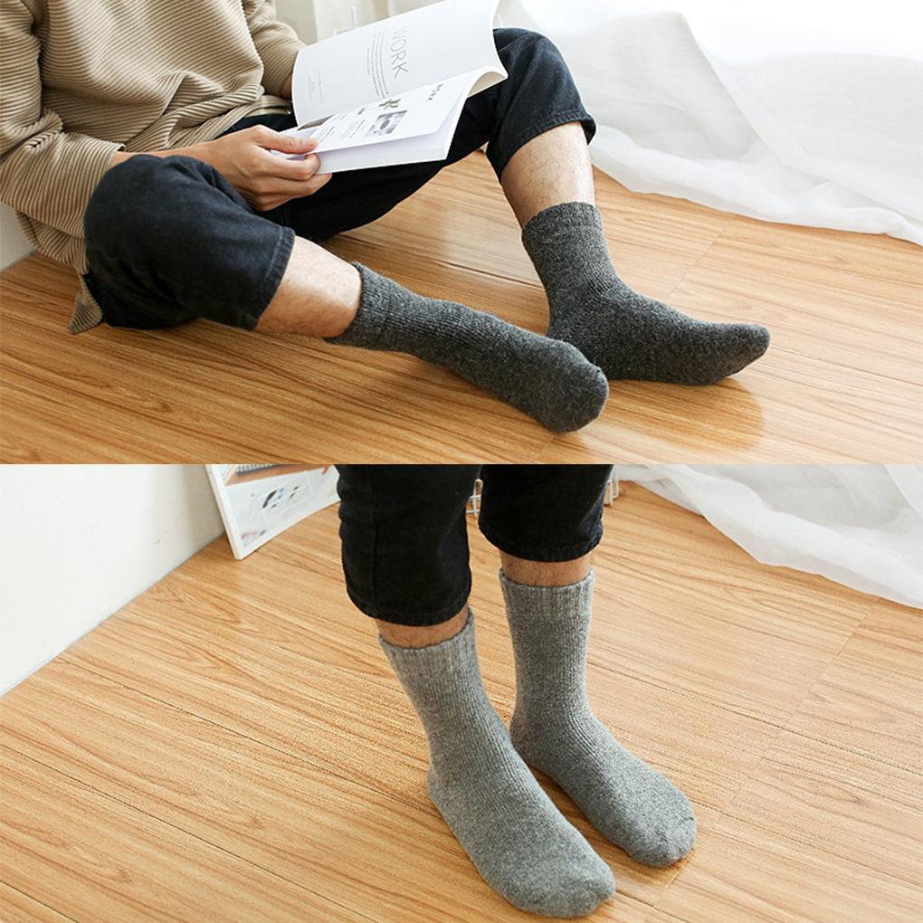 1 Pair Winter Socks Cold Weather Solid Color Thermal Hosiery Foot Warmer Breathable Comfortable Clothing Dressing Footwear