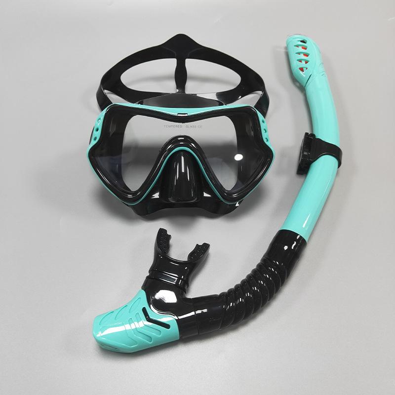Diving Goggle Snorkeling Dibble Snorkel Set Men and Women Large Frame Silicone Mask Swimming Snorkeling Mask Diving Glasses