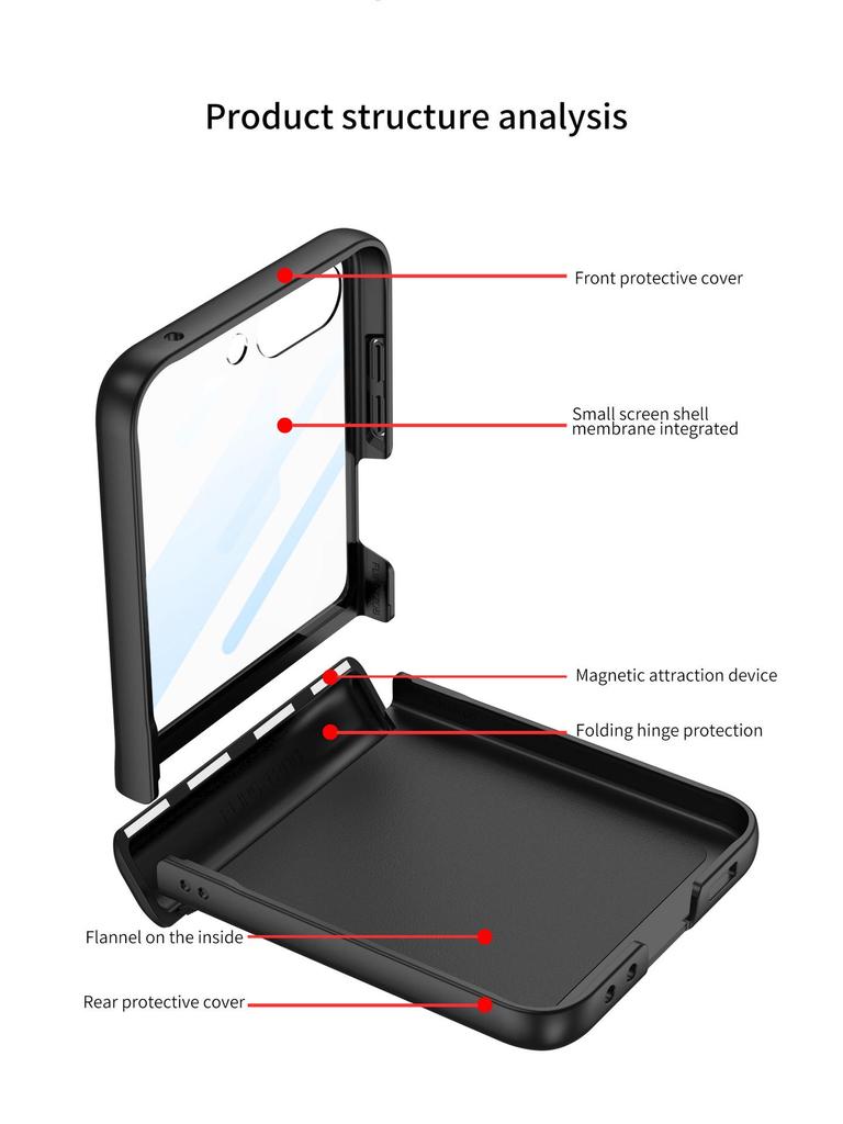 Samsung Z Flip5 Magnetic Full-Coverage Case with Large Window - Solid Color Hard Shell