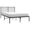 Metal Bed Frame with Headboard Black 120 x 200 cm