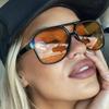 New Fashionable and Personalized Women's Sunglasses Classic Retro Double Beam Glasses Beach Photo Travel Driving Sunglasses