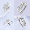 Pink Zircon Heart Love Rings copper Ring Jewellery Woman Authentic Wedding Set Gift Accessories Fine Valentine